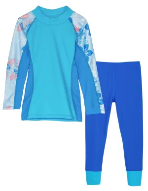 Shoreline Rash Guard & Swim Legging - Celeste