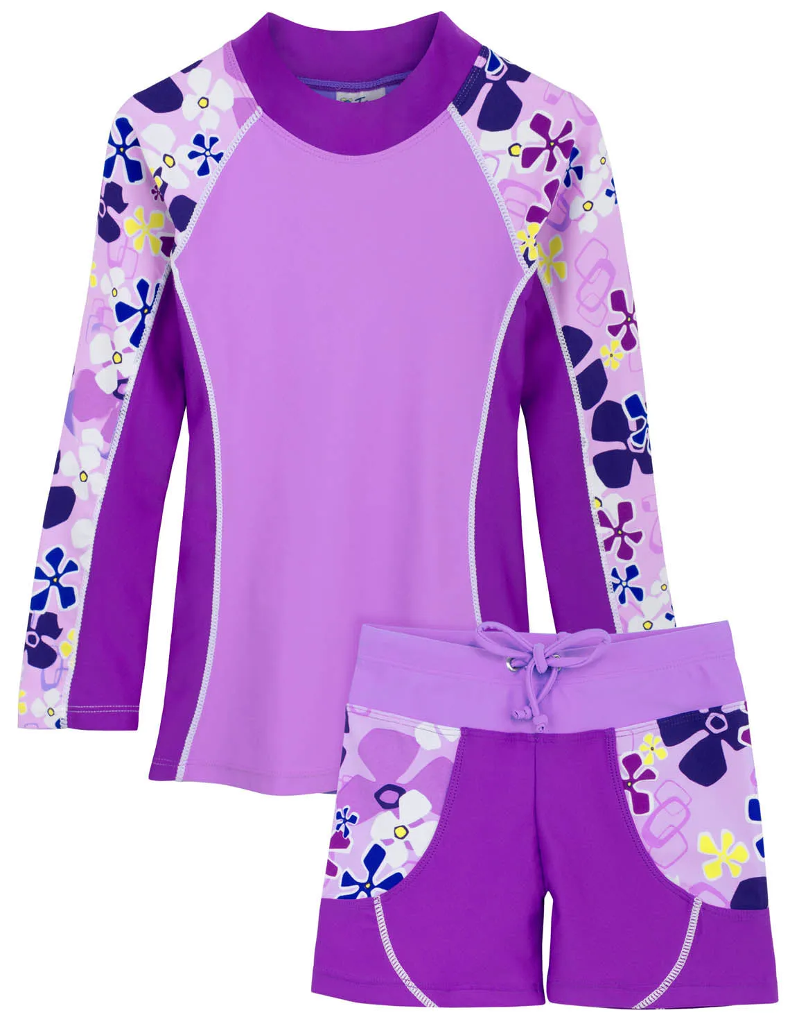 Shoreline Rash Guard & Swim Short - Verbena