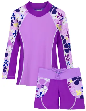 Shoreline Rash Guard & Swim Short - Verbena
