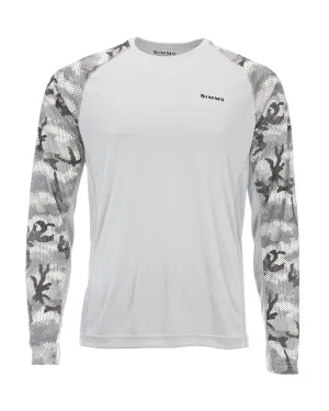 Simms Solarflex Long Sleeve Crewneck Hex Flo Camo Steel