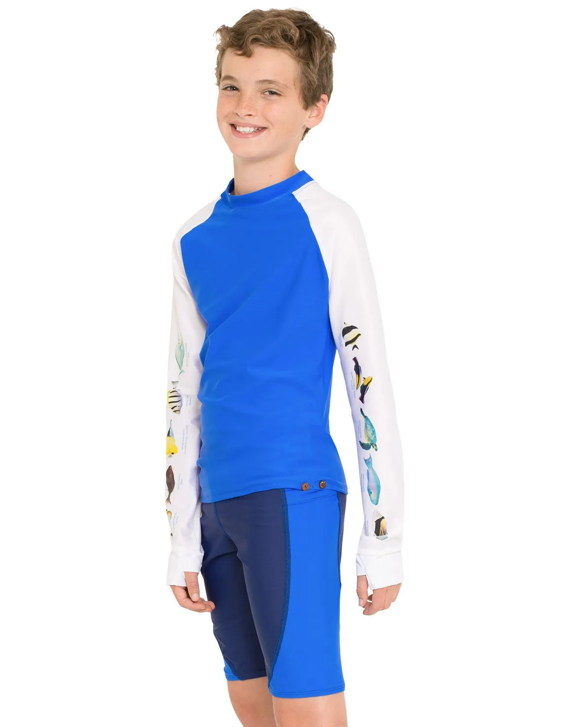 Snorkel Hawaii Fish ID Rash Guard - Fuchsia