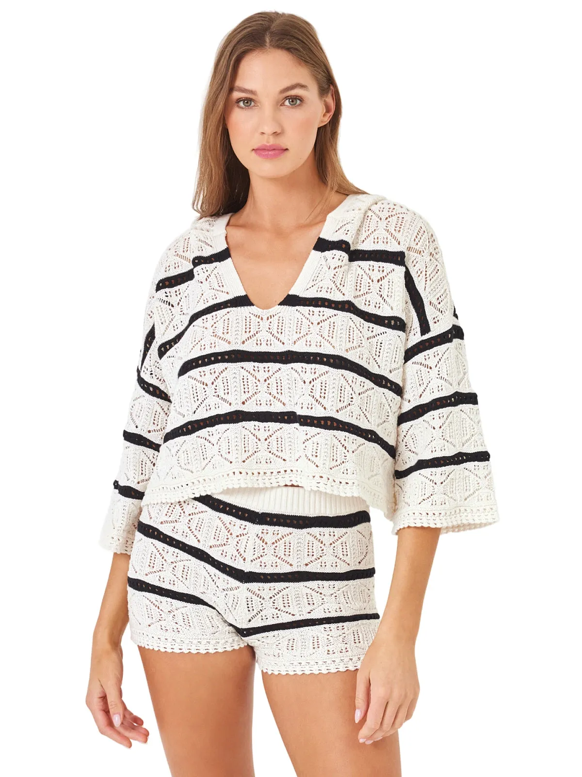Striped Diamond Eyes Hoodie-Striped Diamond Eyes Short