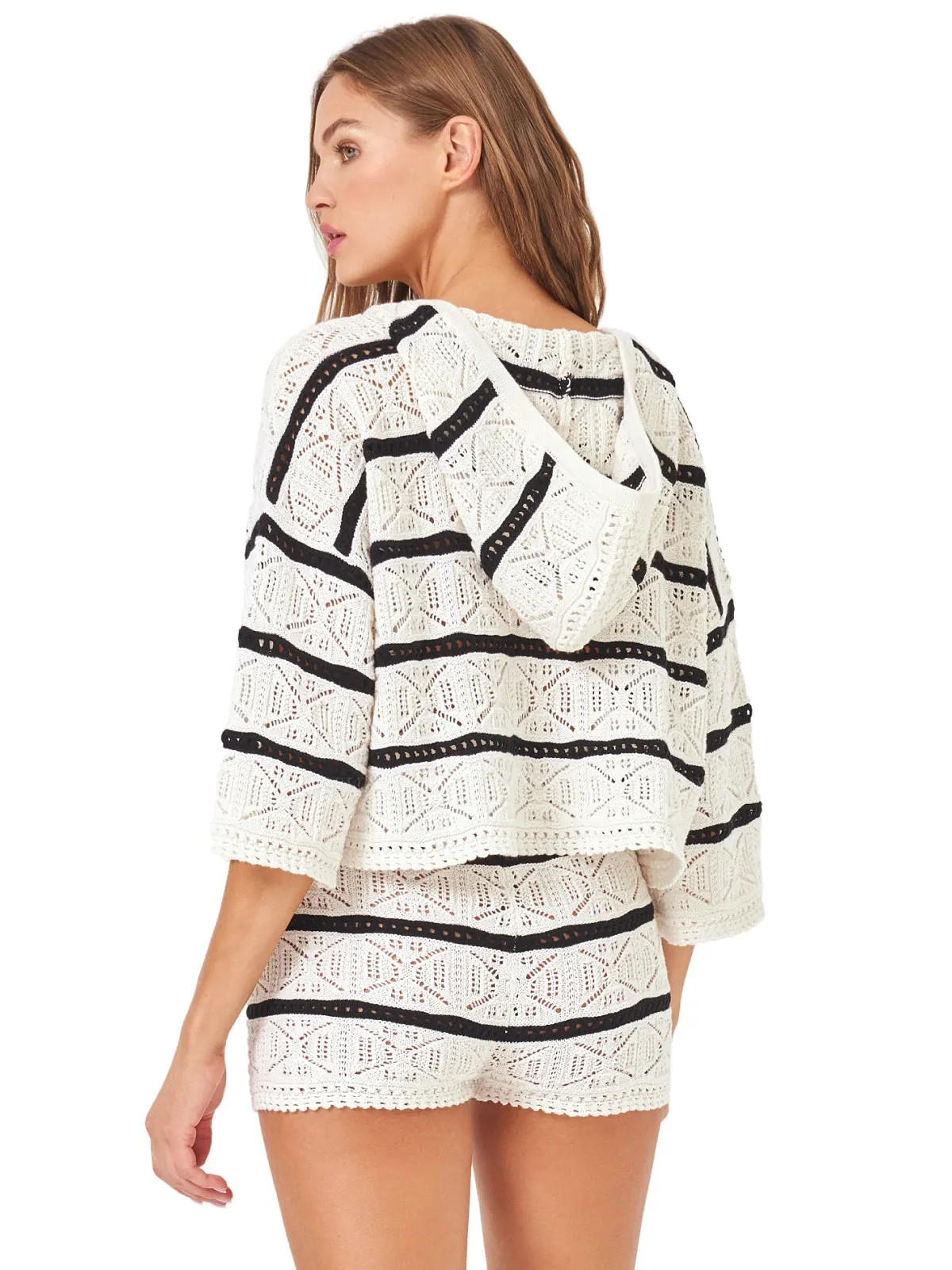 Striped Diamond Eyes Hoodie-Striped Diamond Eyes Short