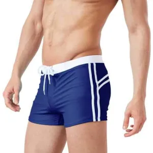 Striped Drawstring Swim Short