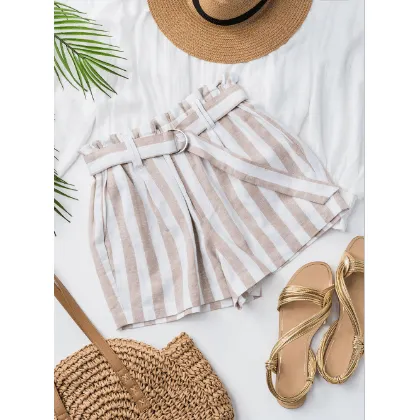 Striped Linen Shorts