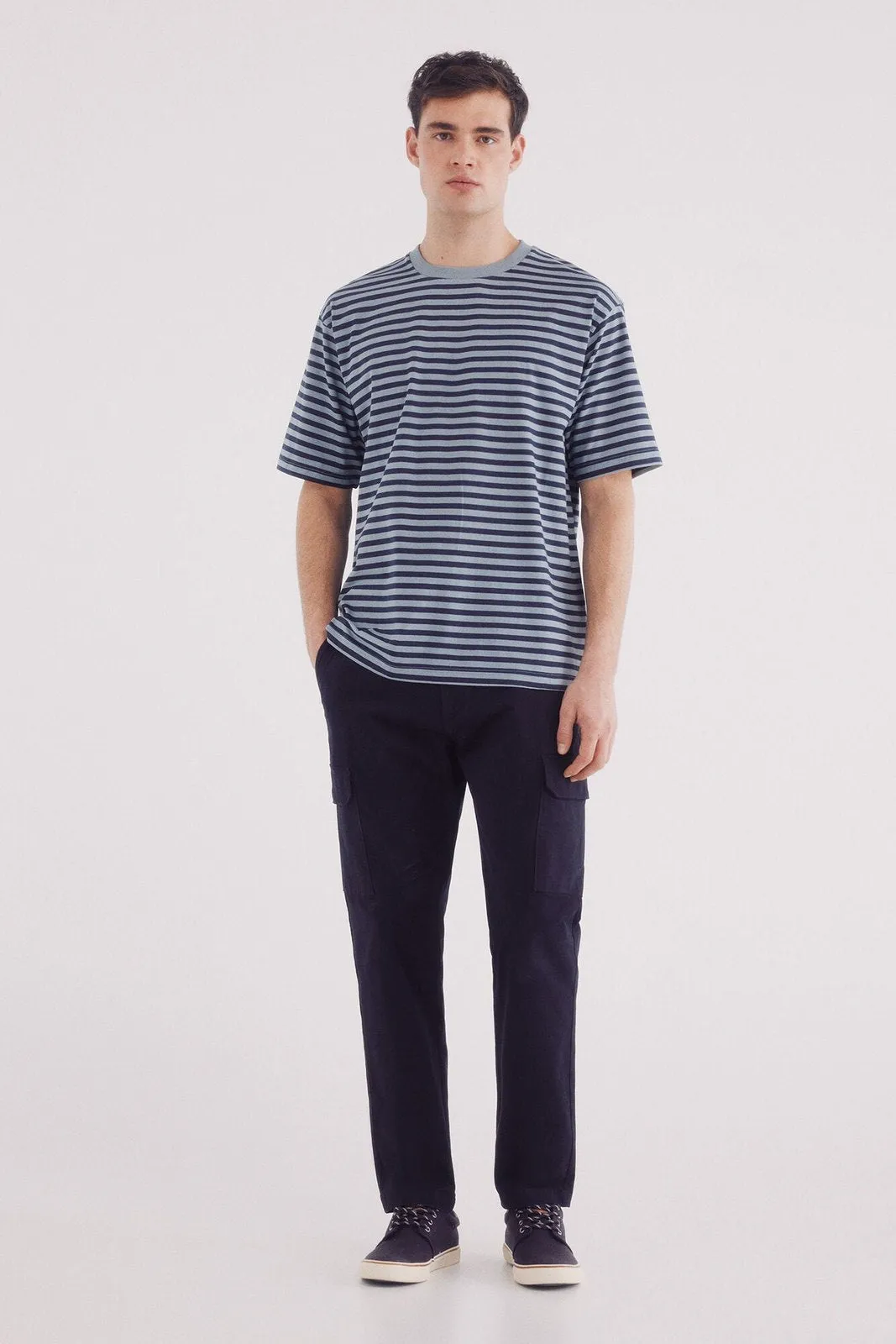 Striped printed striped -shirt - Blue
