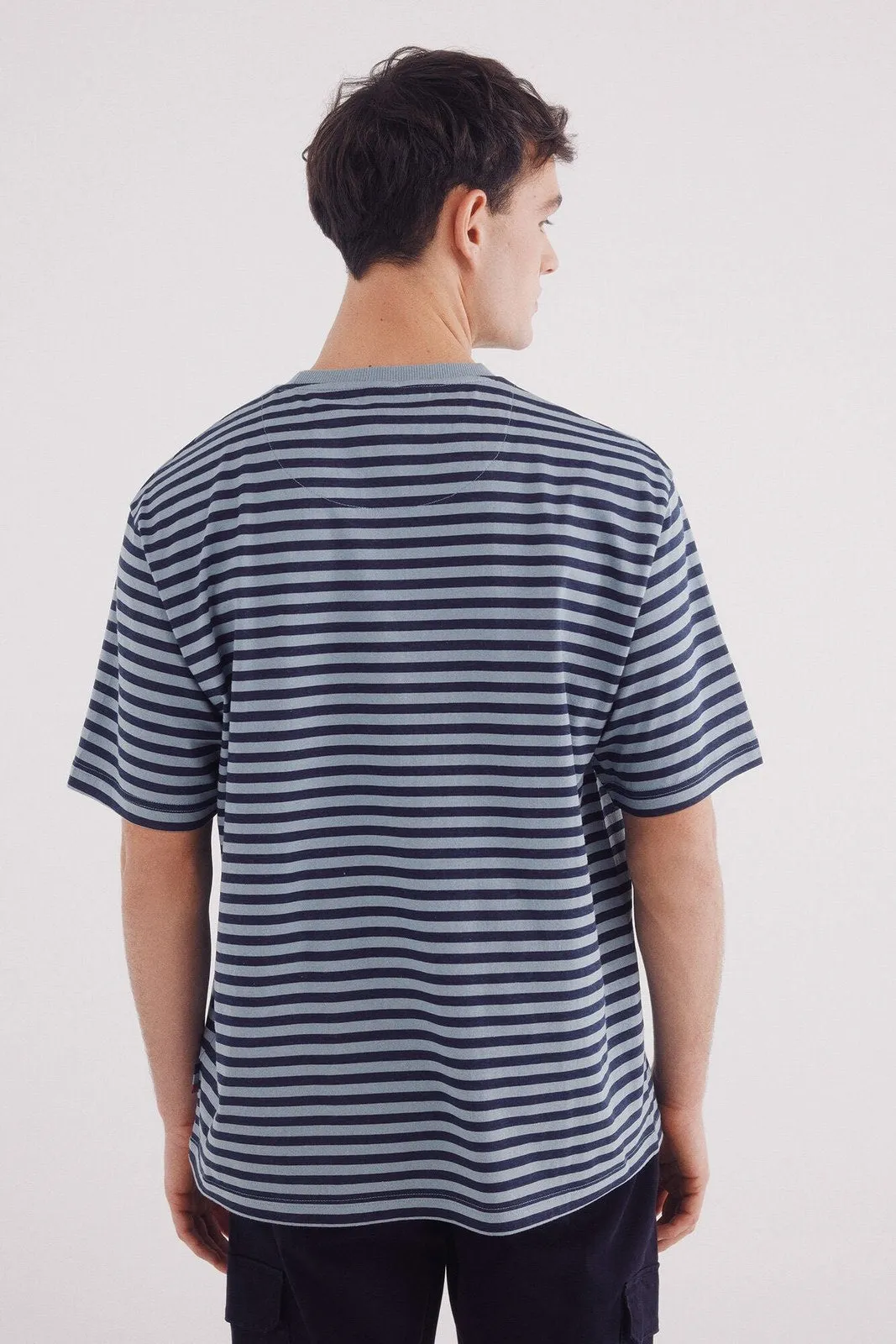 Striped printed striped -shirt - Blue