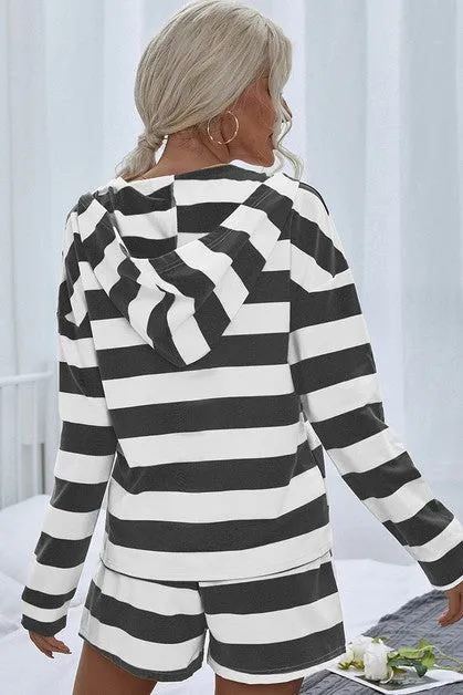Striped Serenity Hoodie Set