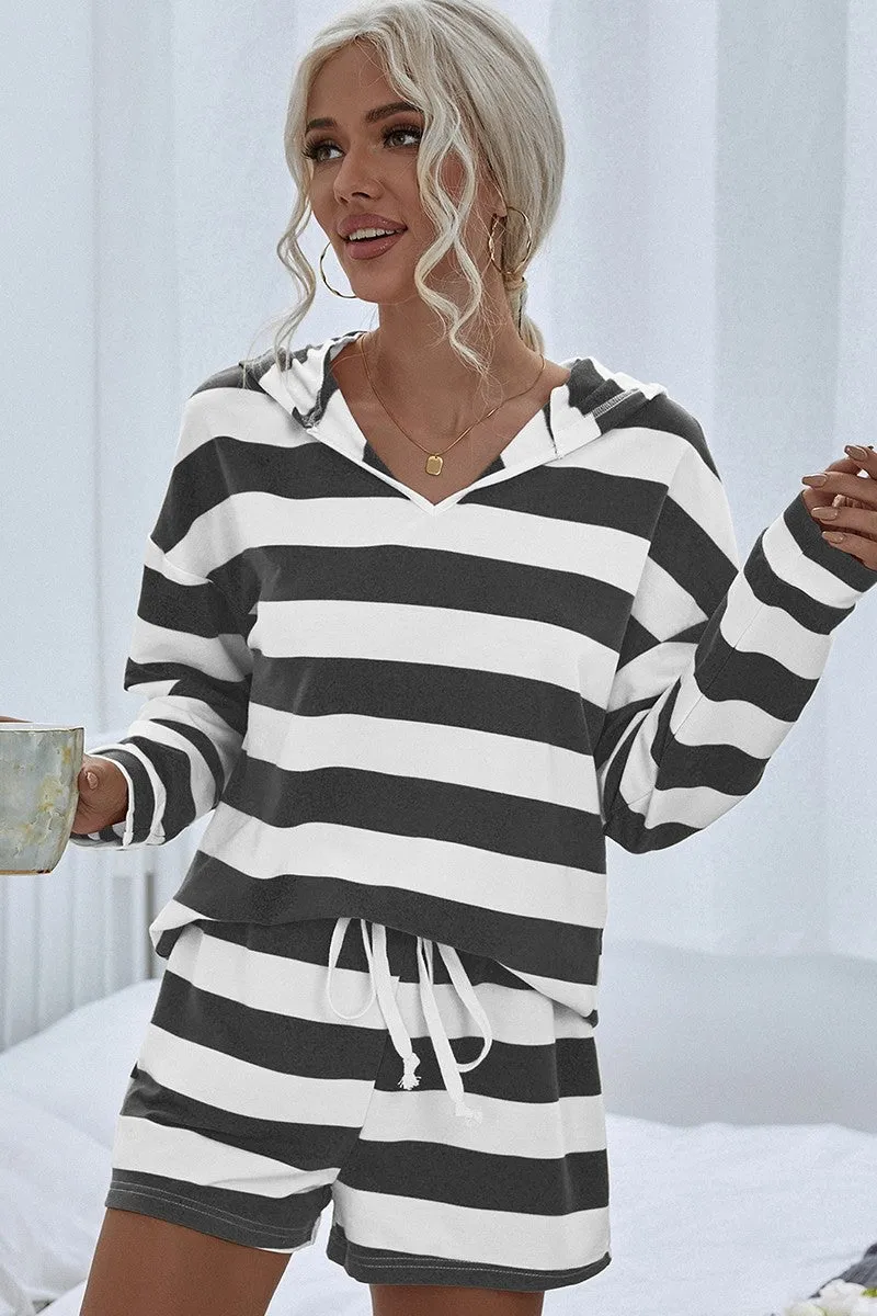 Striped Serenity Hoodie Set