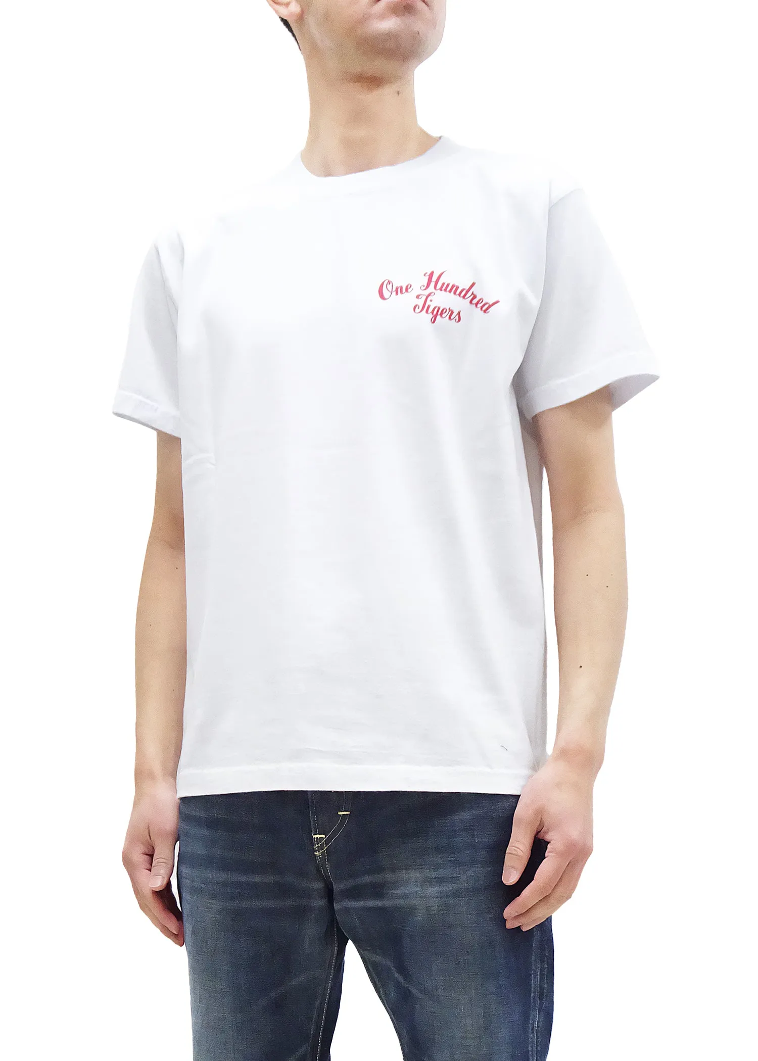 Sun Surf T-shirt Men's One Hundred Tigers Graphic Short Sleeve Hawaiian Tee SS79162 101White