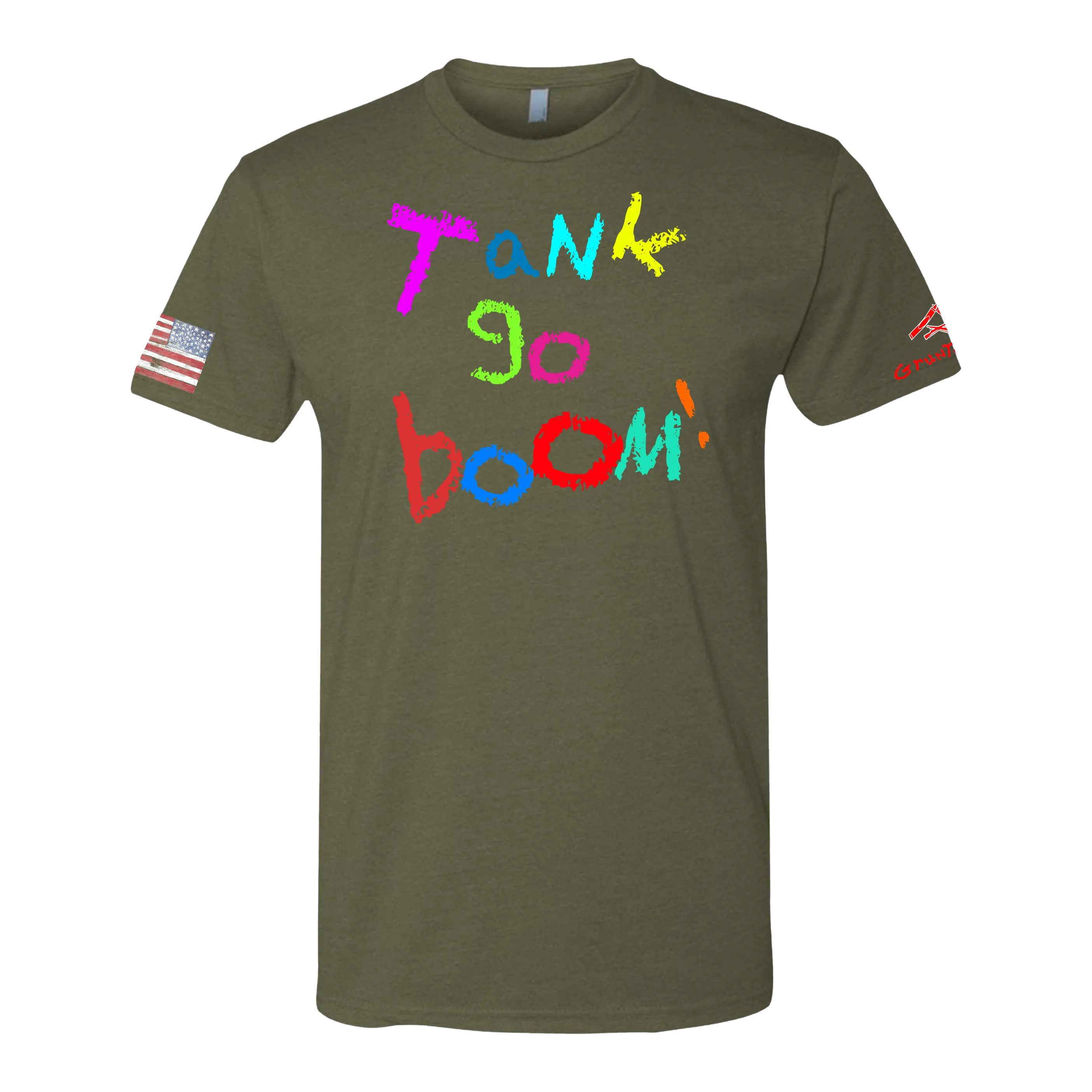 TANK GO BOOM Crayon Shirt (OD OR CHARCOAL GRAY)