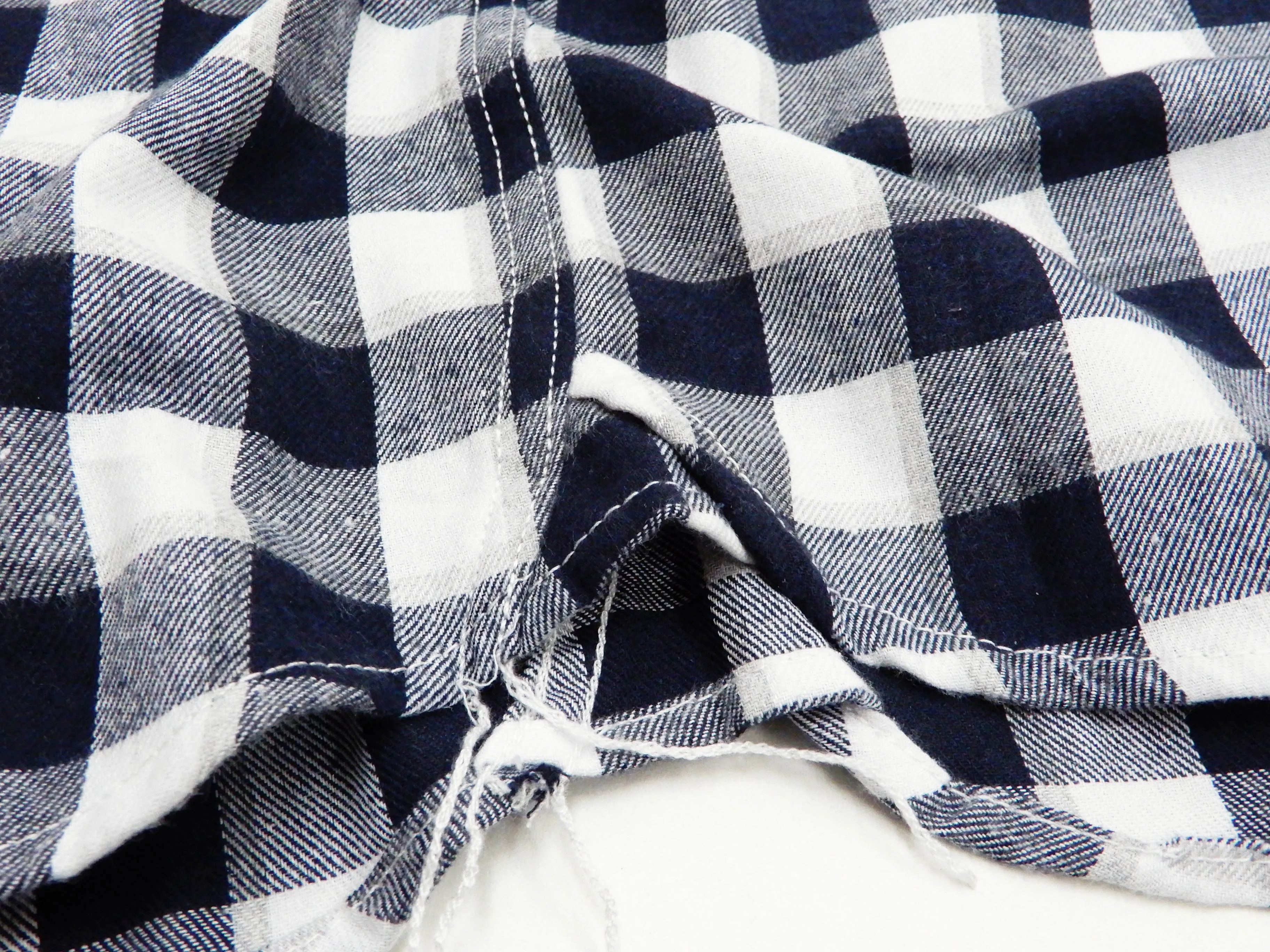 Tedman Custom Embroidered Plaid Flannel Shirt Men's Long Sleeve Shirt TNS-700 Off/Navy