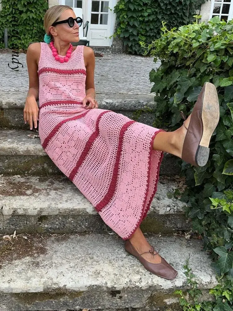 Tejido Hollywood fashion pink Long Dresses