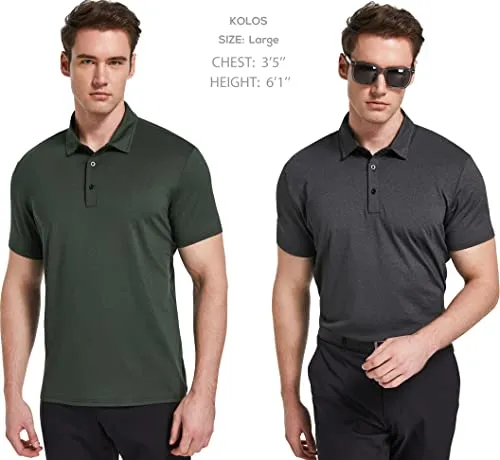 TELALEO 4/5 Pack Men's Polo Shirts Quick Dry Short Sleeve Golf T Shirt Performance Moisture Wicking Casual Workout