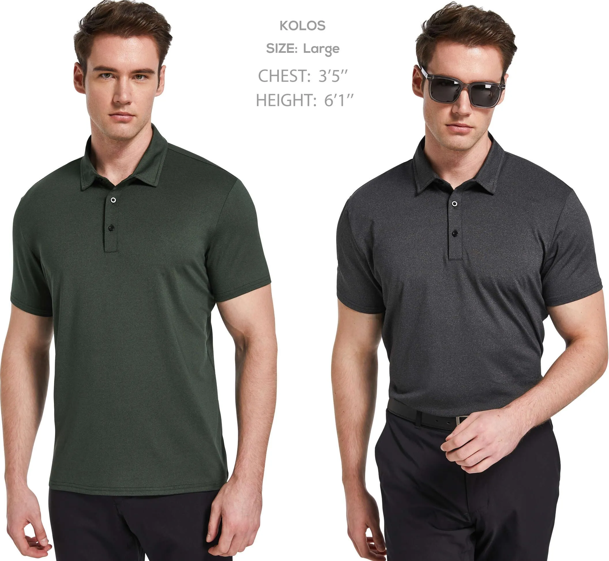 TELALEO 4/5 Pack Men's Polo Shirts Quick Dry Short Sleeve Golf T Shirt Performance Moisture Wicking Casual Workout