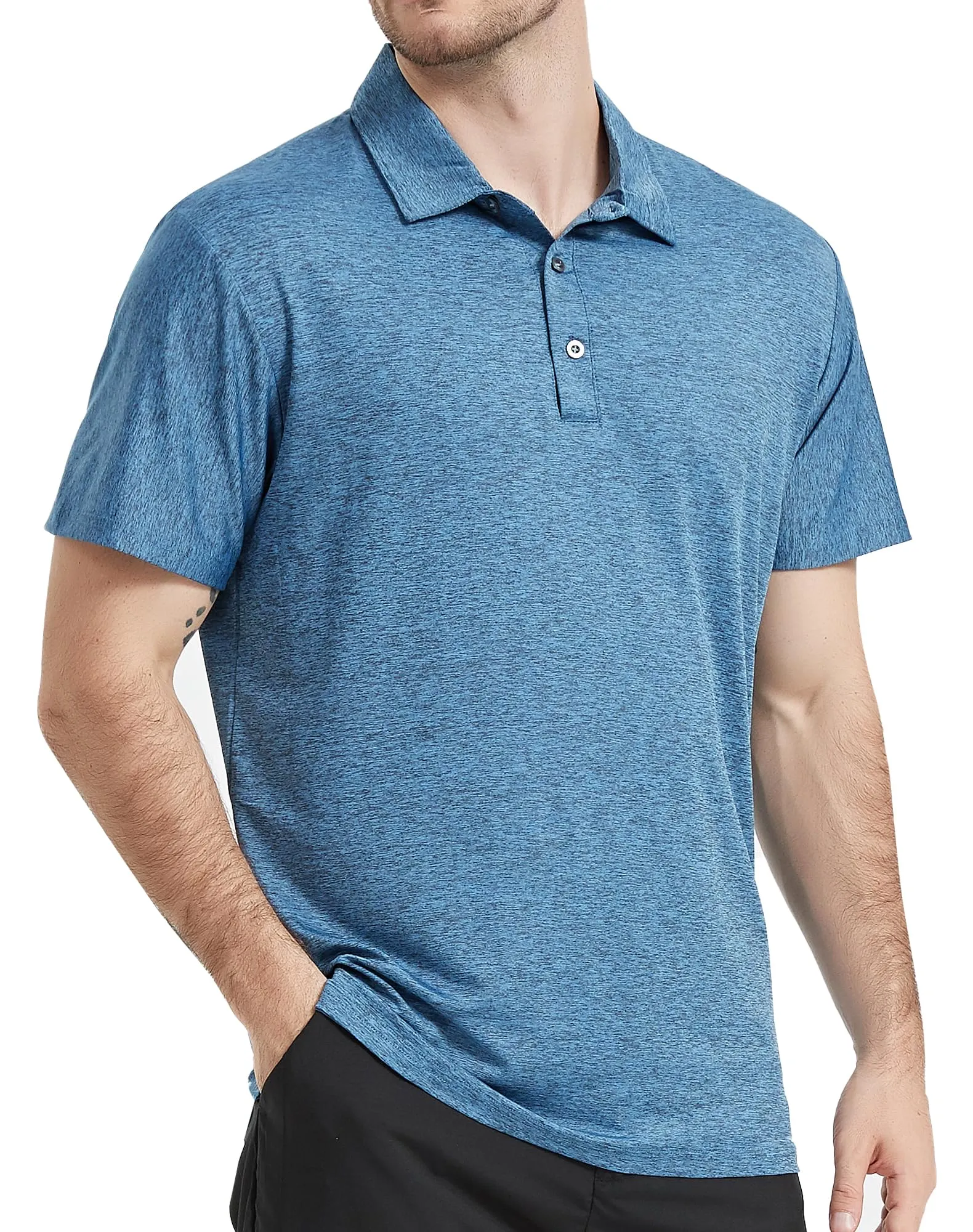 TELALEO 4/5 Pack Men's Polo Shirts Quick Dry Short Sleeve Golf T Shirt Performance Moisture Wicking Casual Workout