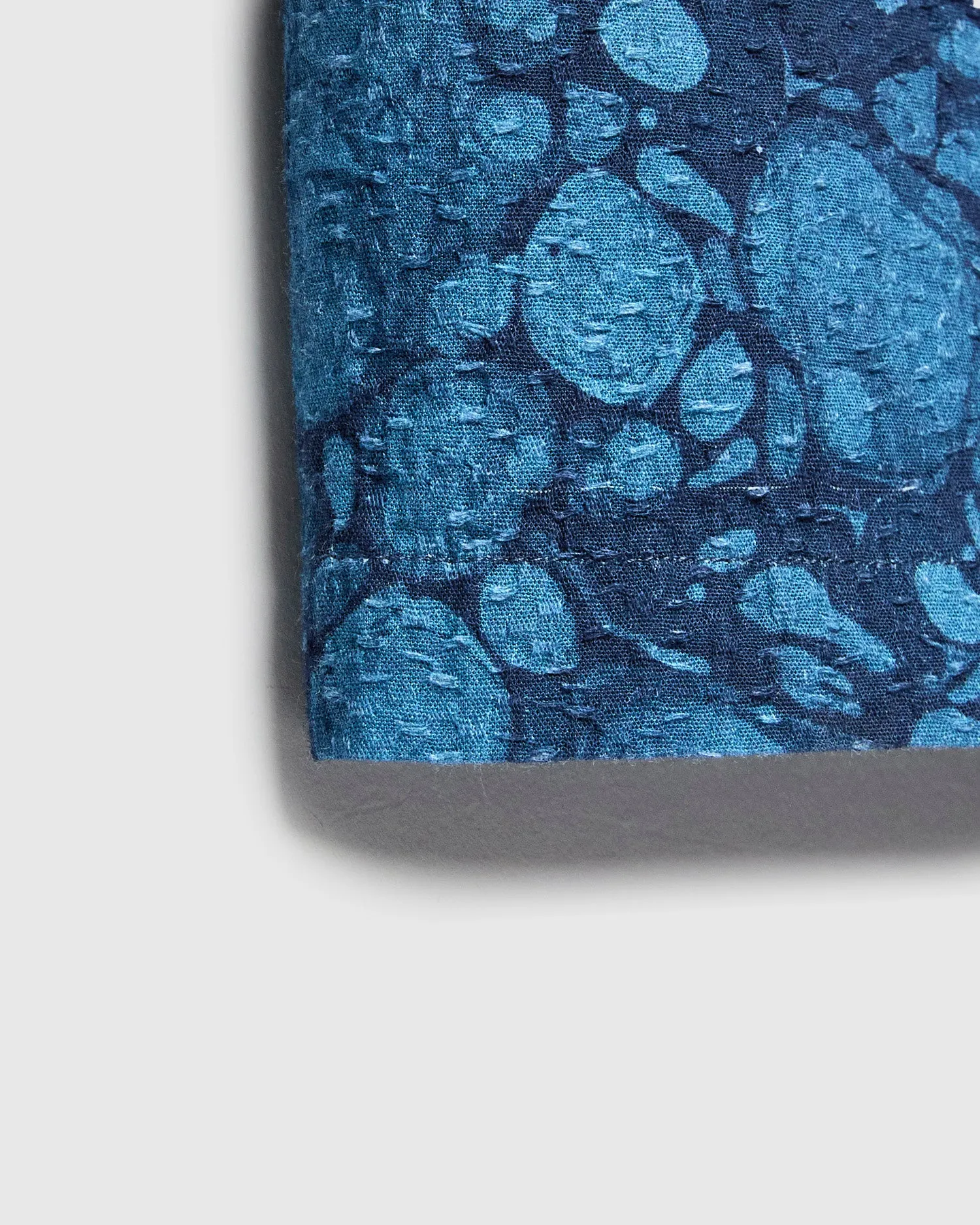 Textured Crammond Shirt in Blue Marble Print