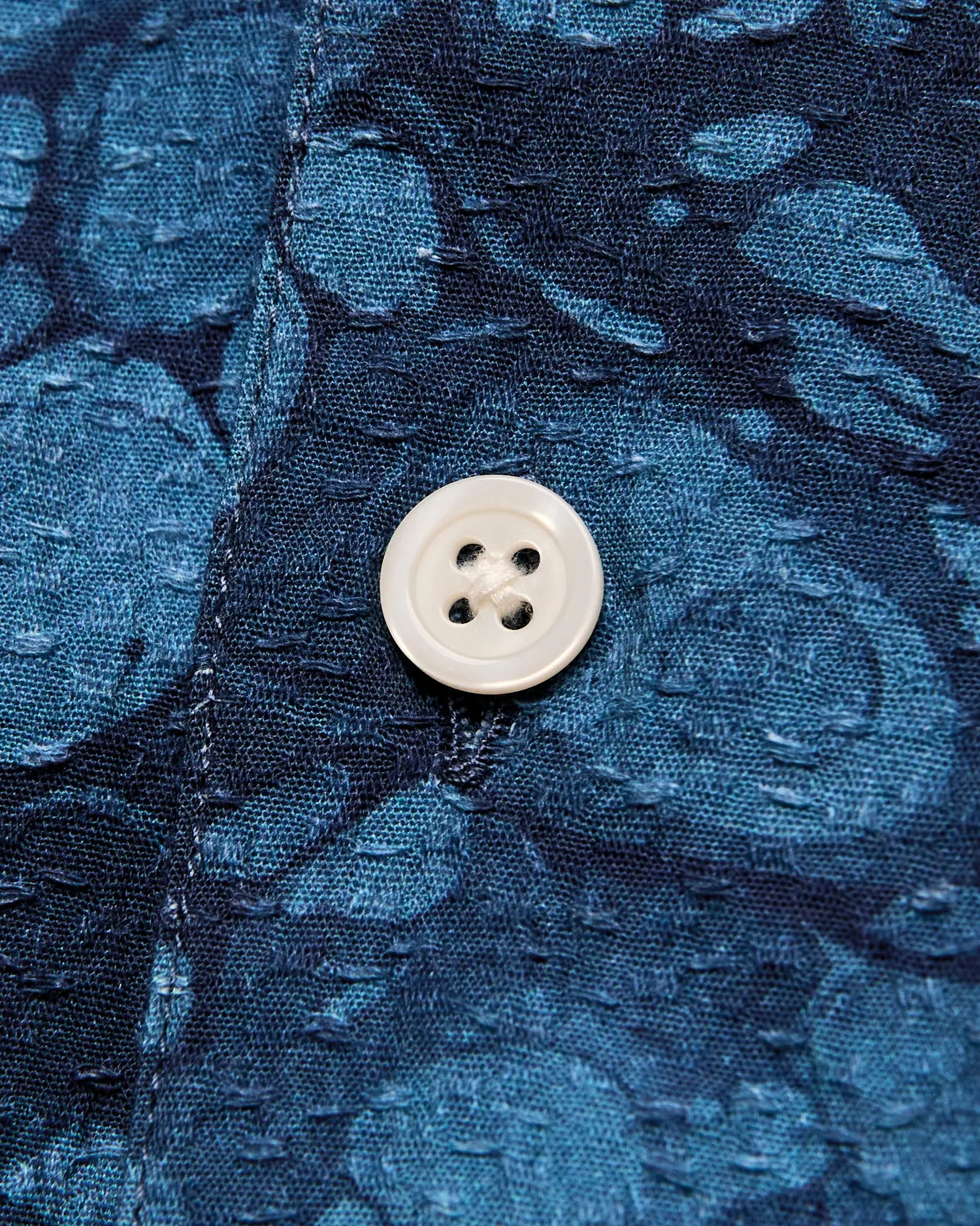 Textured Crammond Shirt in Blue Marble Print