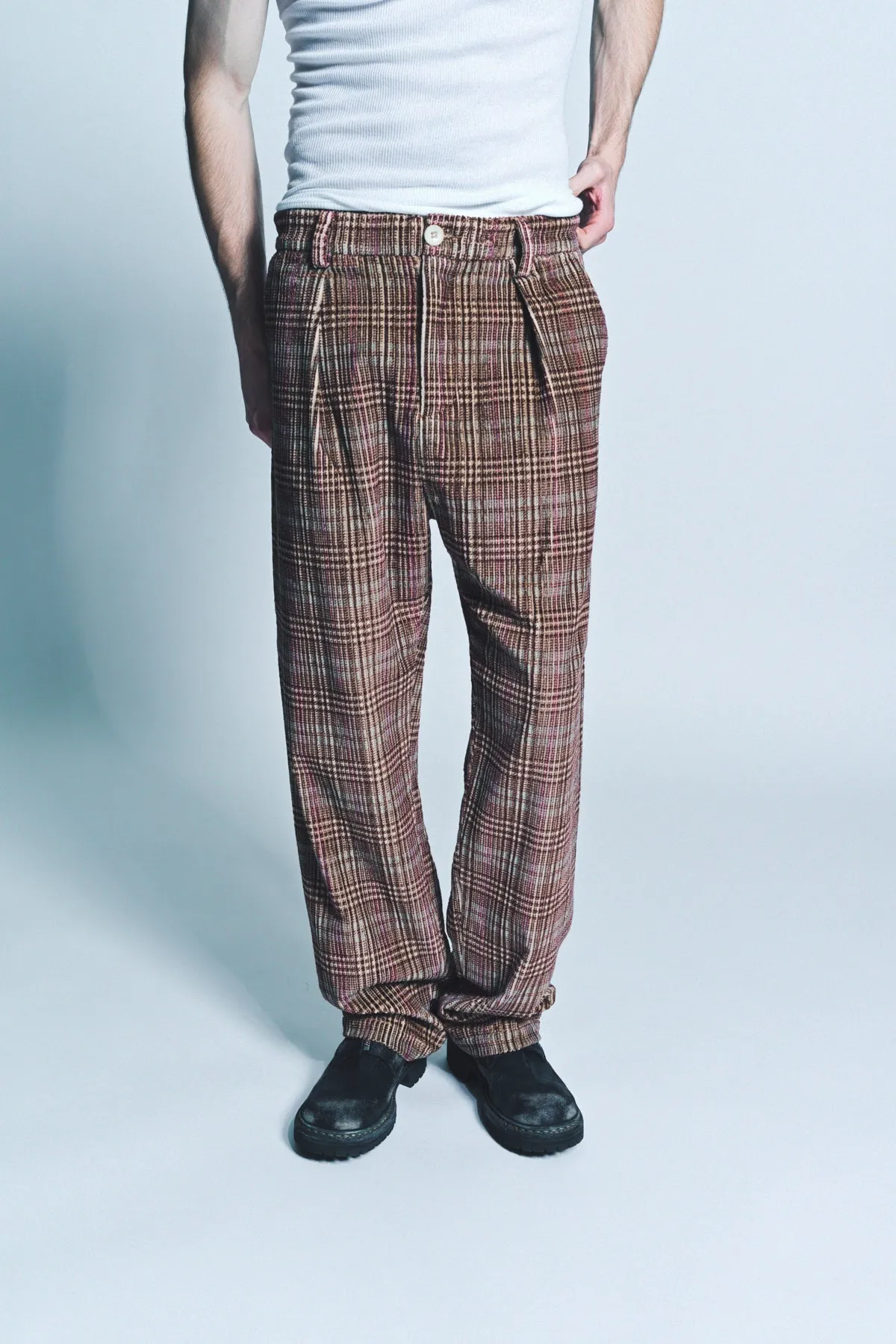 THE ELDER STATESMAN | JOCKY PLAID CORD PANTS