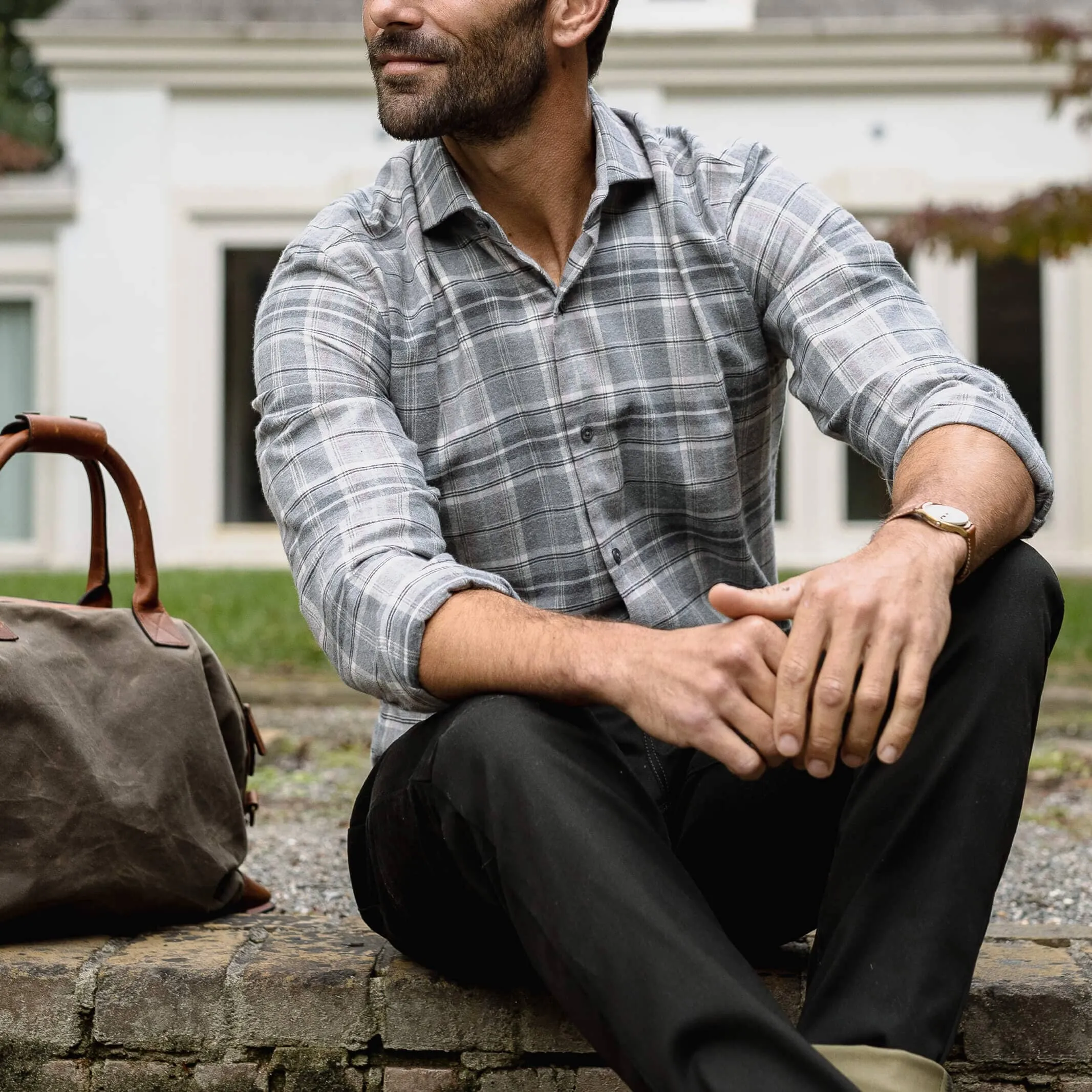 The Light Grey Callisto Plaid Custom Shirt
