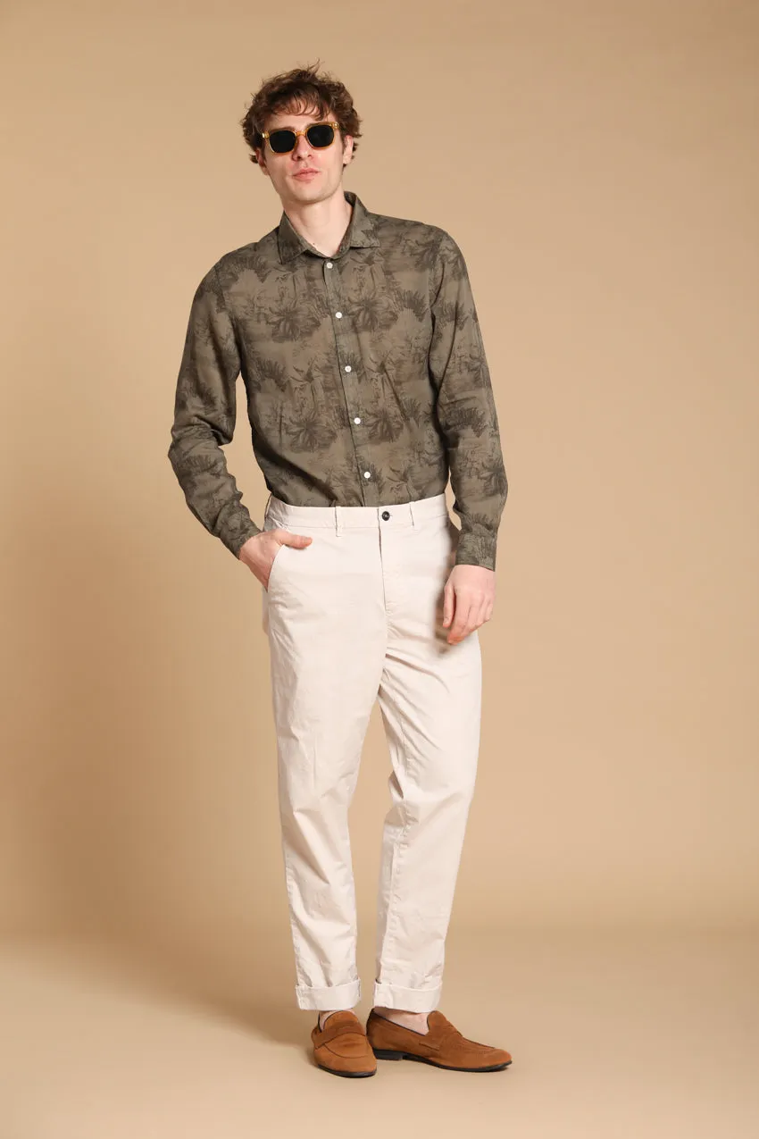 Torino Long-Sleeve Men's Shirt in Modal with English Print
