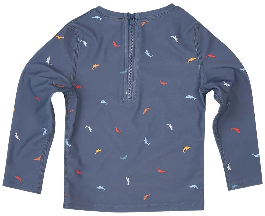 TOSHI SWIM HALF ZIP RASHIE  - BIG BLUE