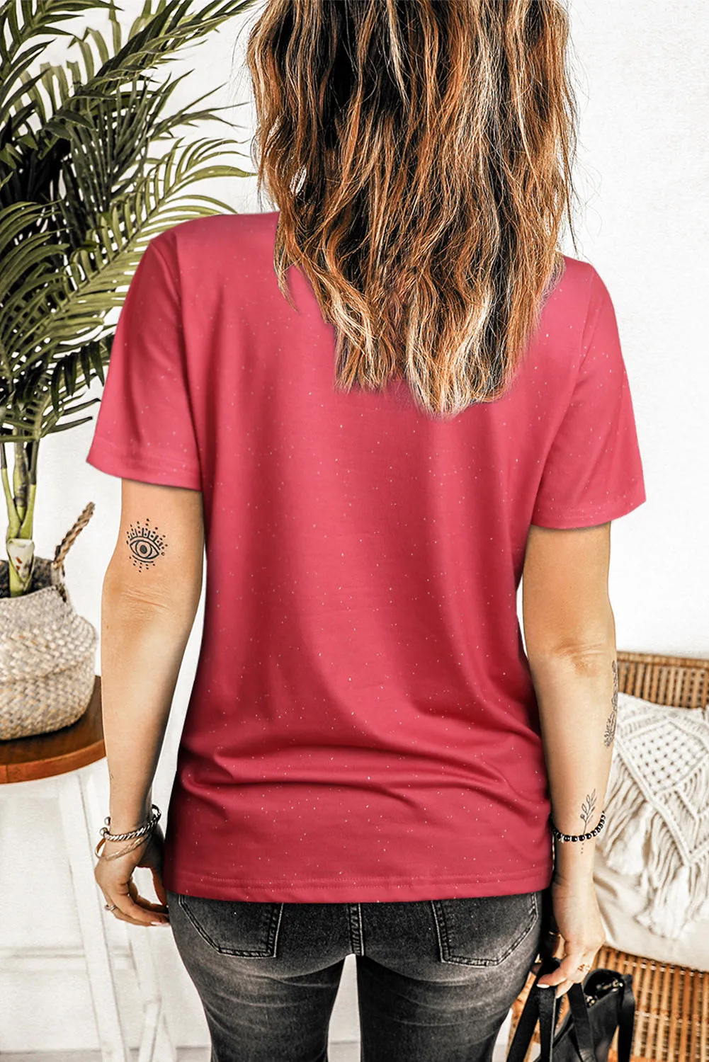 Valentine Plaid Print T-shirt