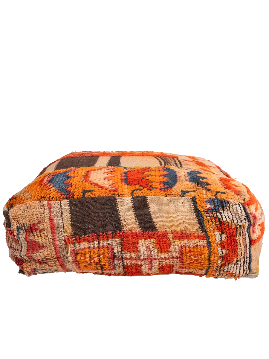 Vintage Glaoui Pouf - Symboic Striped