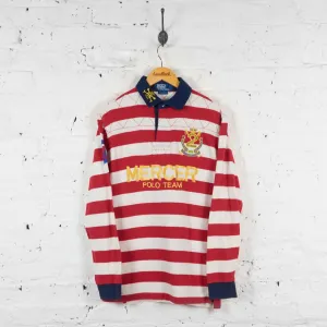 Vintage Ralph Lauren Long Sleeve Polo Shirt - Red/White - S