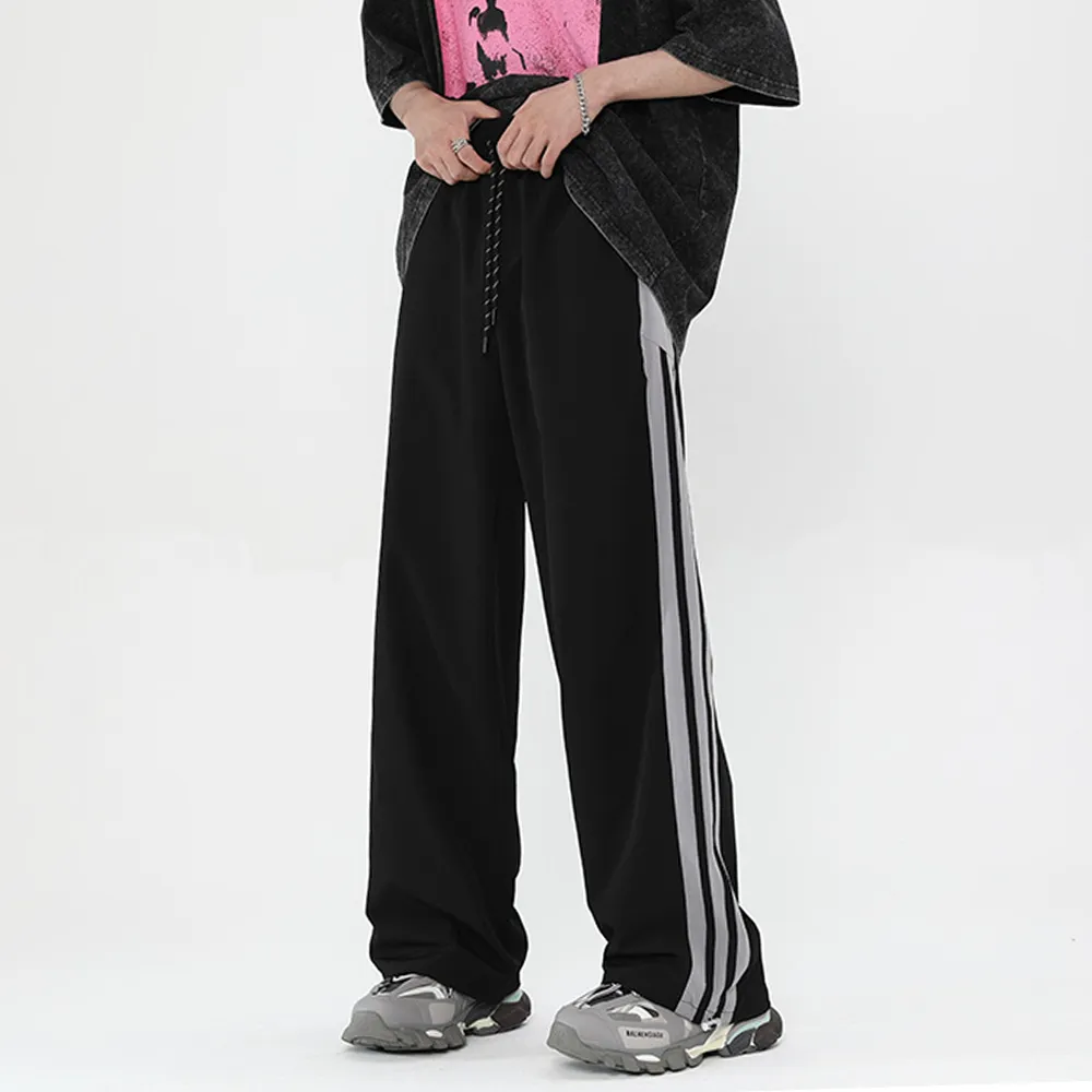 vintage Striped Wide Leg Drape Sweatpants
