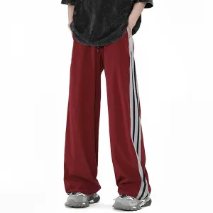 vintage Striped Wide Leg Drape Sweatpants