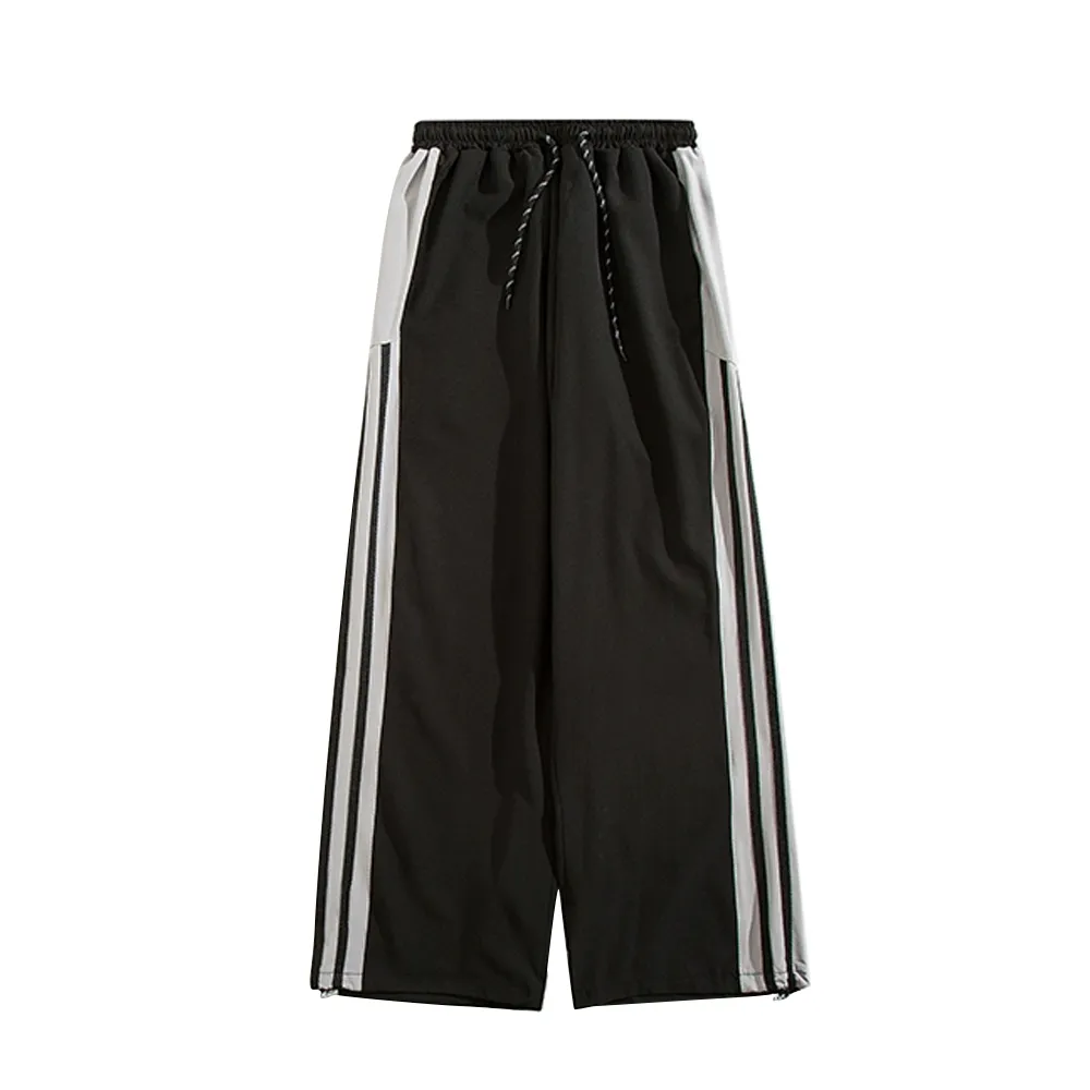 vintage Striped Wide Leg Drape Sweatpants