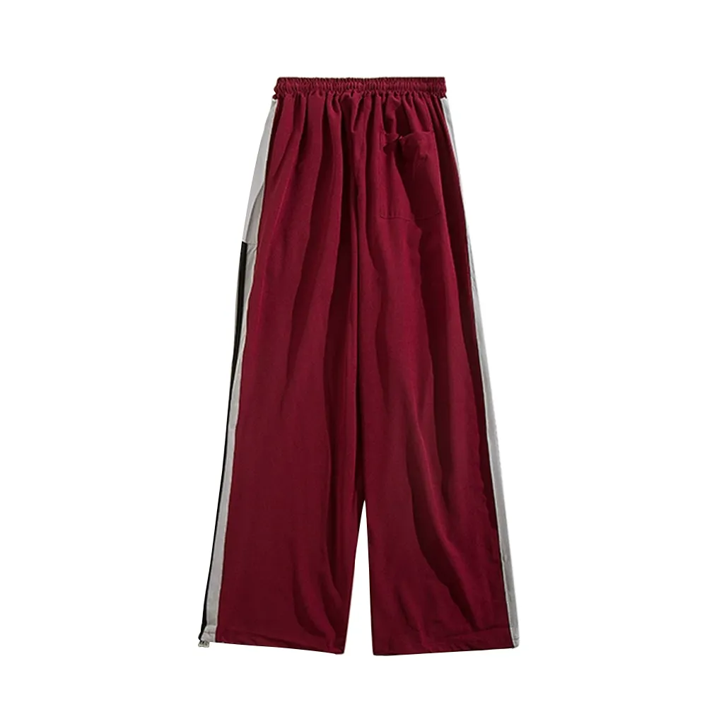 vintage Striped Wide Leg Drape Sweatpants