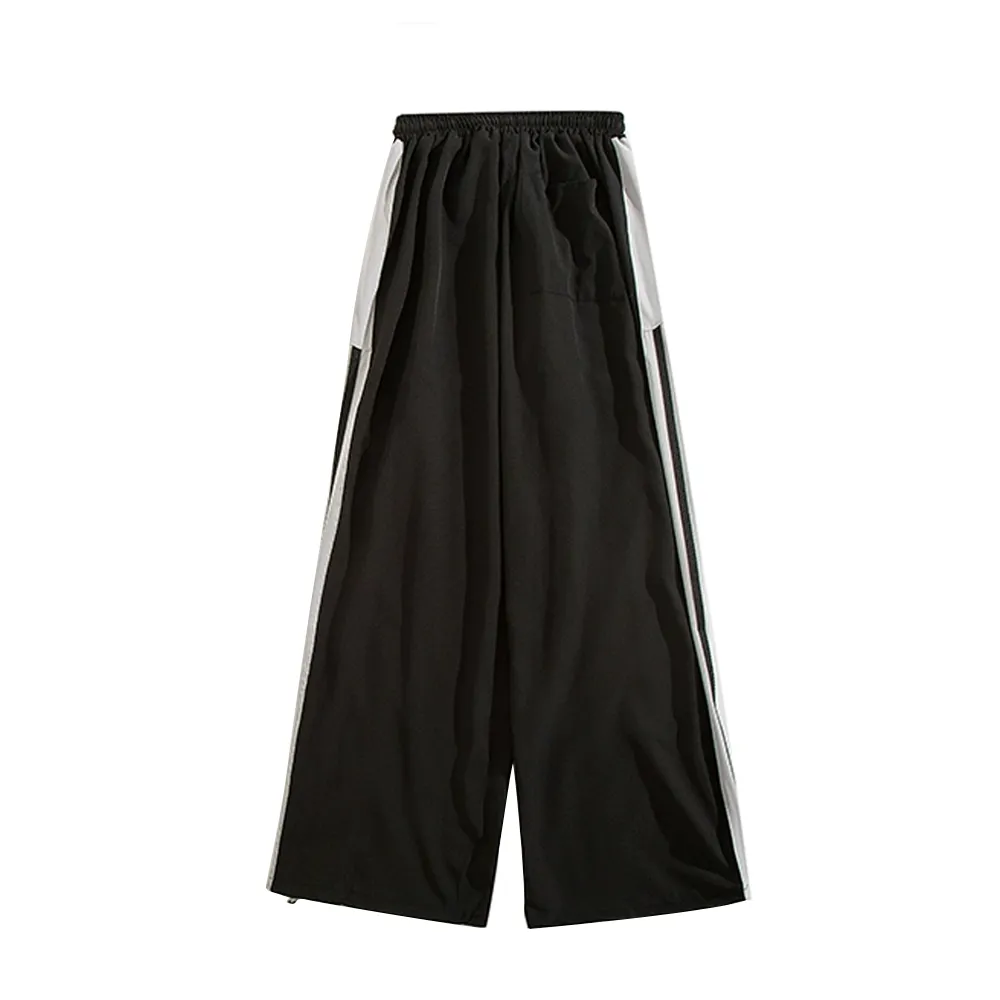 vintage Striped Wide Leg Drape Sweatpants