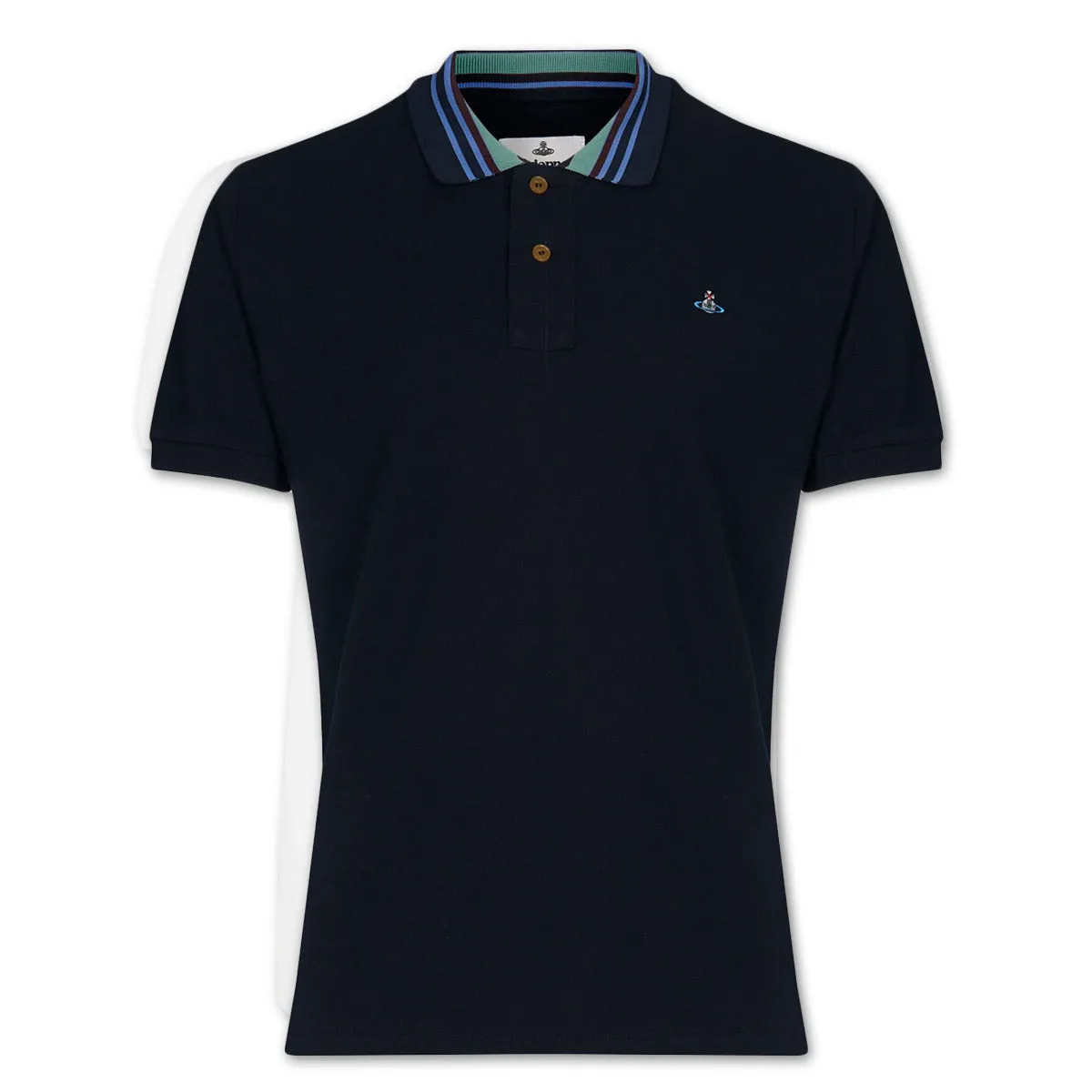 Vivienne Westwood - Striped Collar Polo in Navy