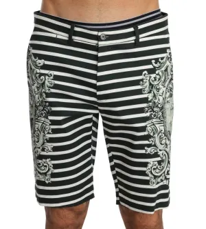 White Green Striped Porto Cervo Shorts