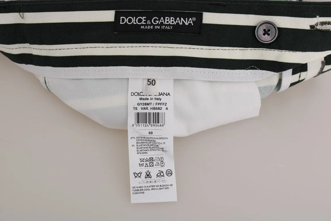 White Green Striped Porto Cervo Shorts