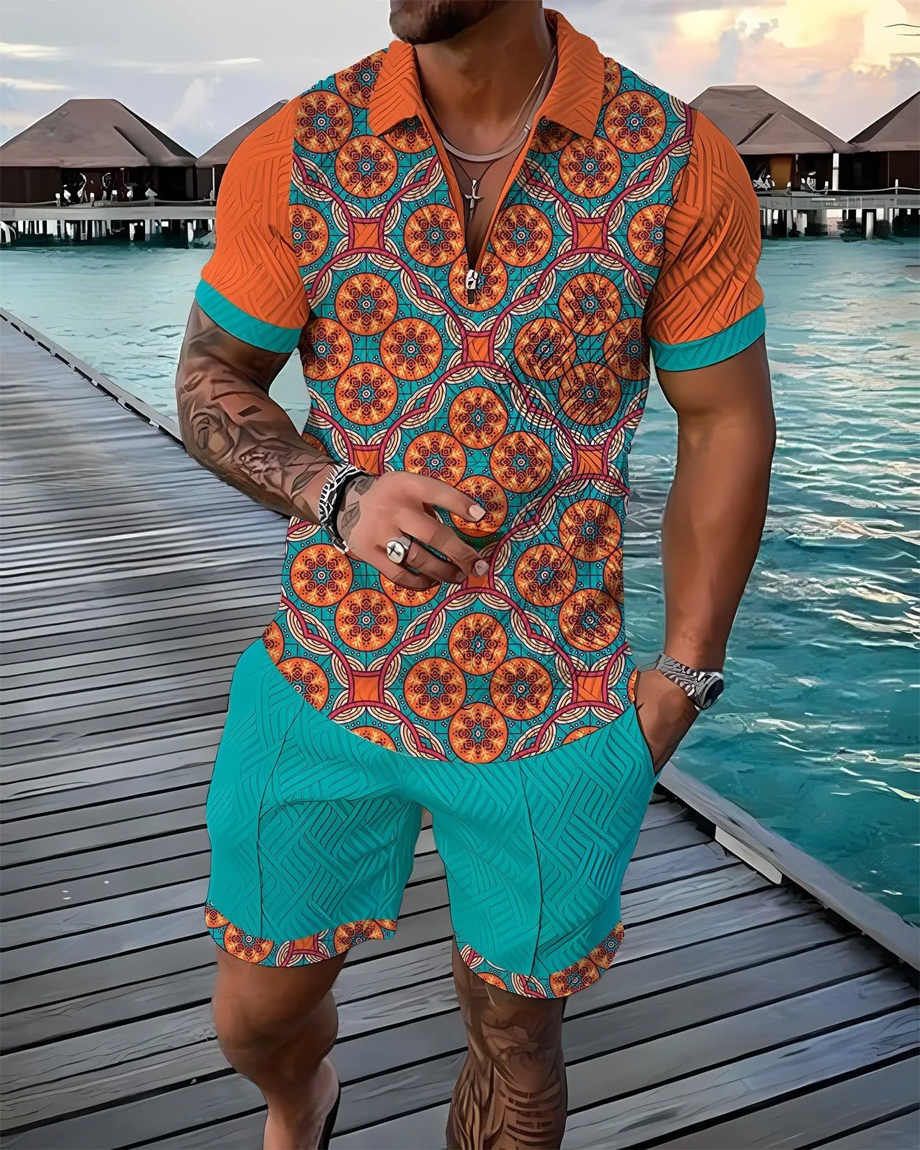 William | Men's Summer Set with Polo Shirt & Shorts