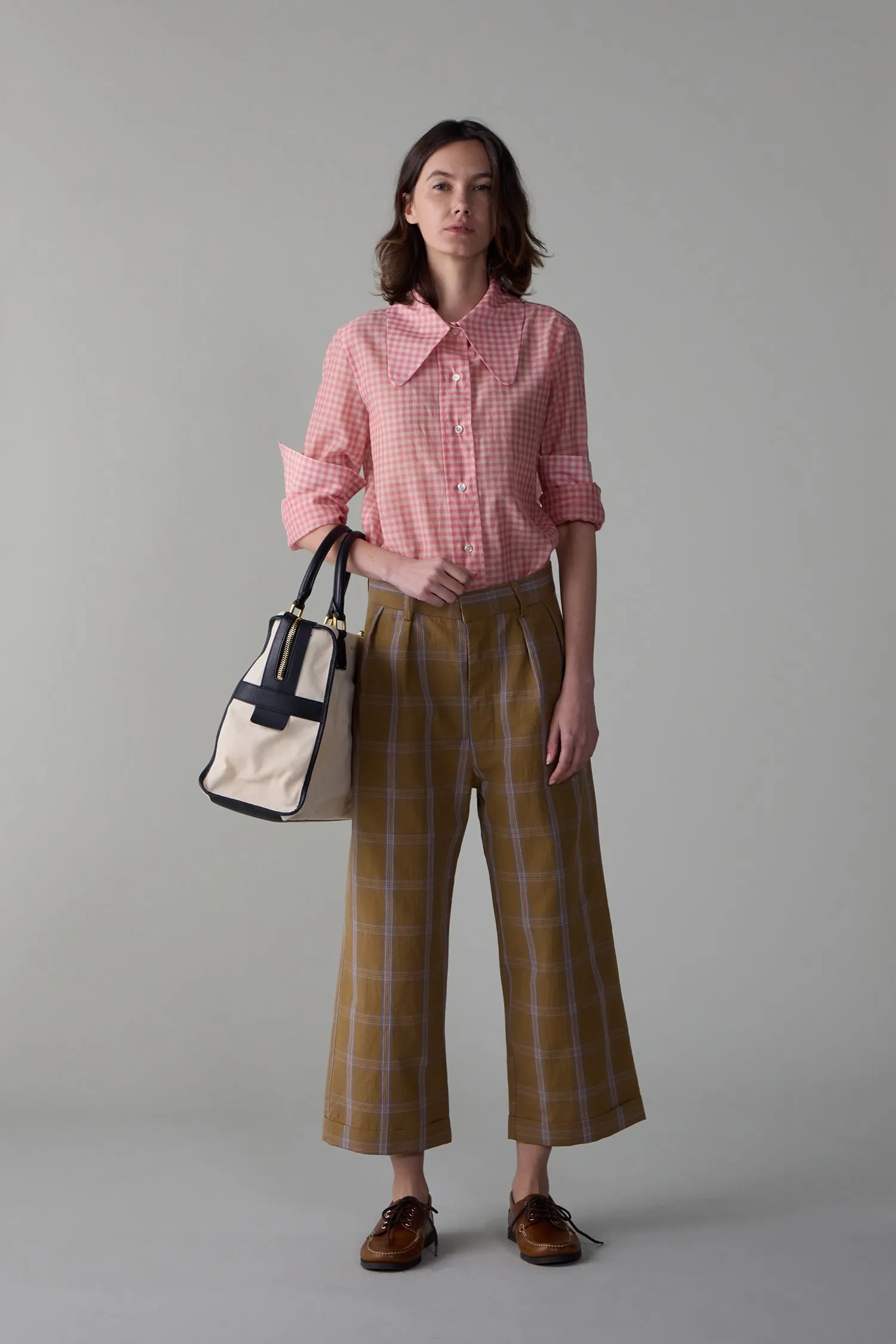 WILLIAM PANT | CAMEL WINDOWPANE PLAID