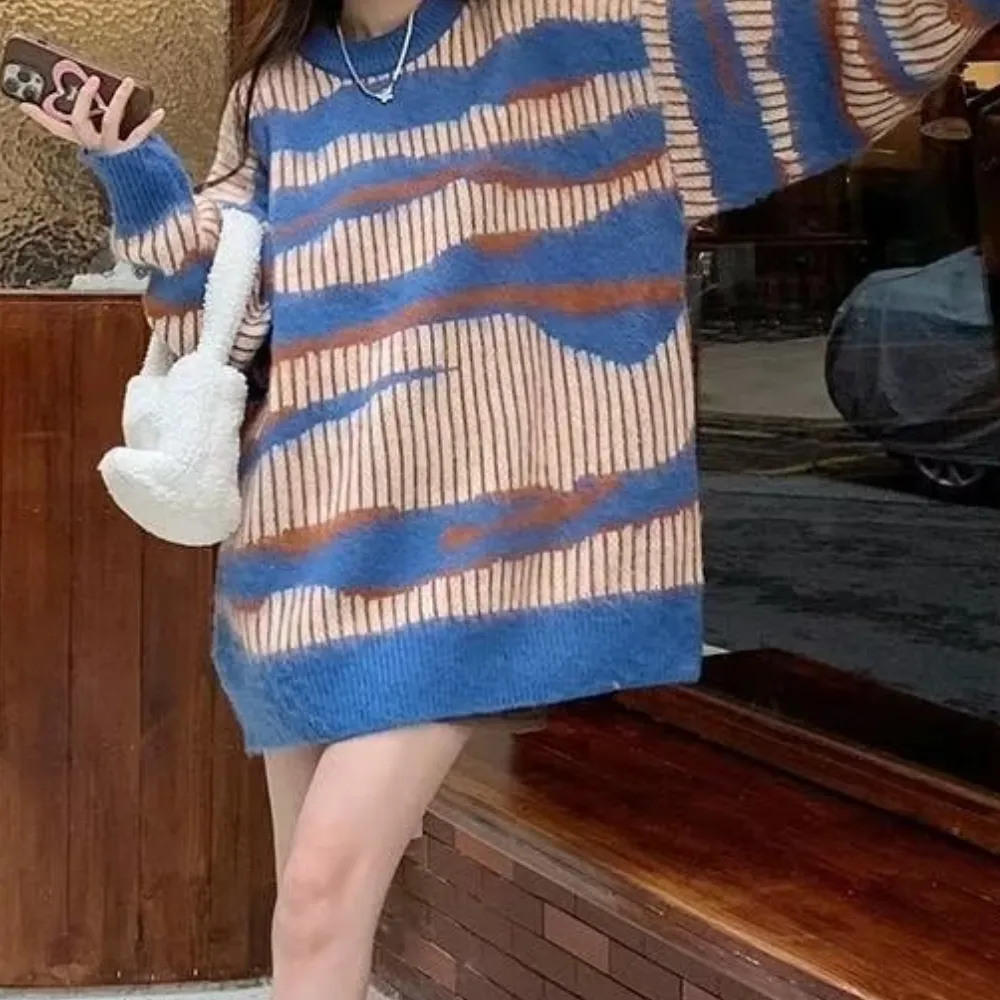 Women's Vintage Mohair Striped Sweater