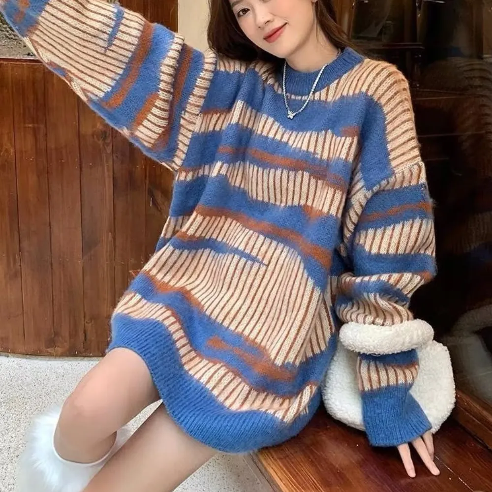 Women's Vintage Mohair Striped Sweater