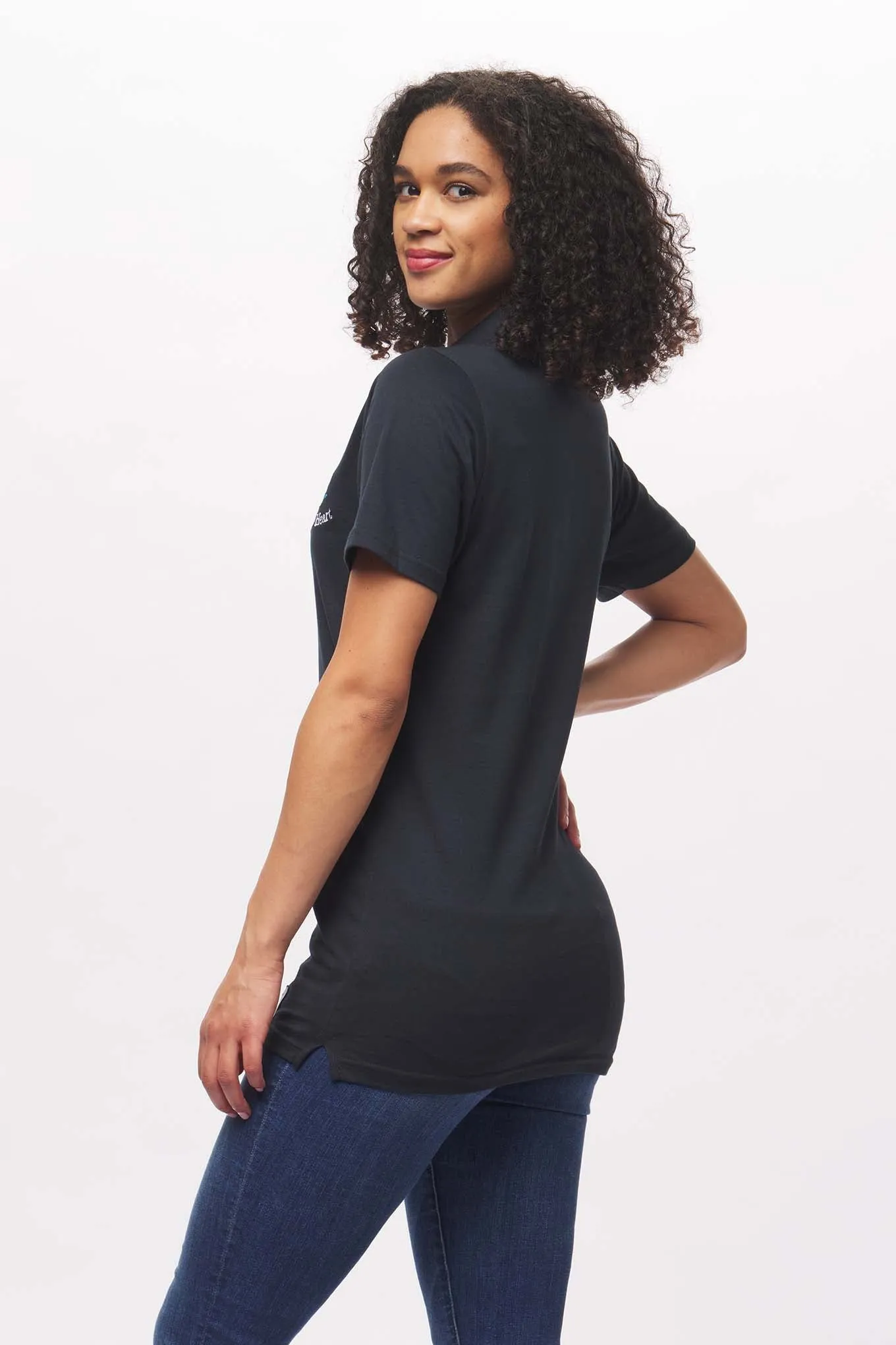 Women's - Voilier - Navy Blue Sailboat French 3 Button Polo
