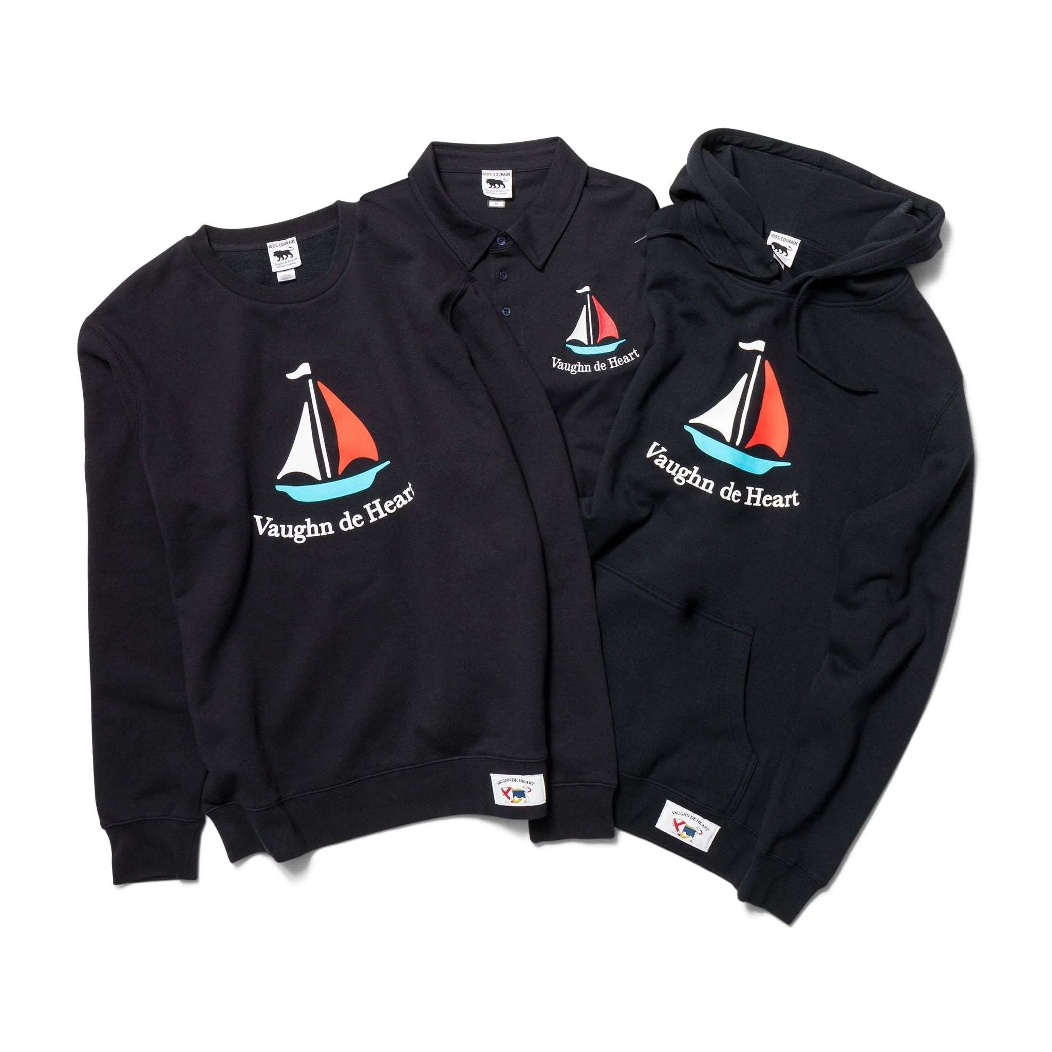 Women's - Voilier - Navy Blue Sailboat French 3 Button Polo
