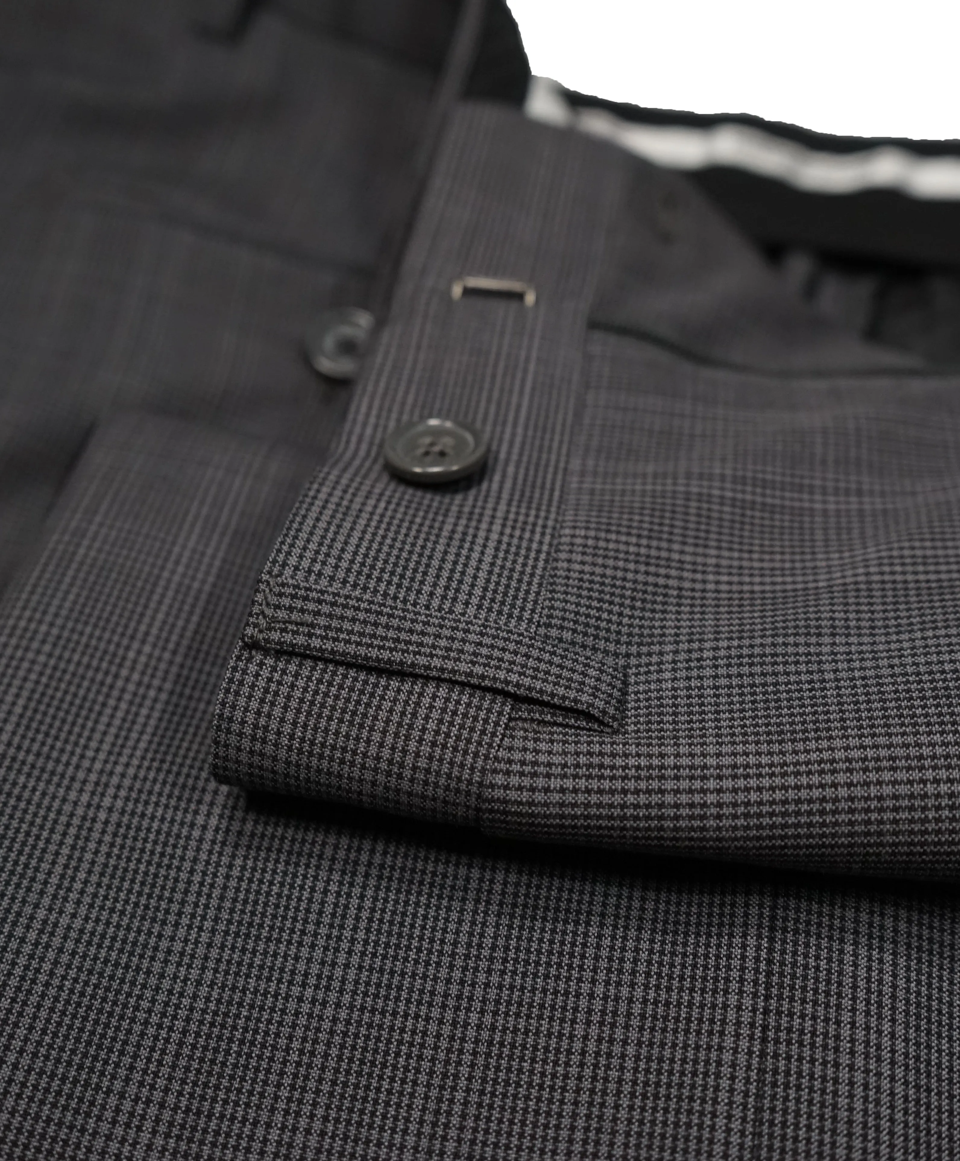 YVES SAINT LAURENT - Gray Bold Check Wool Super 120’s Dress Pants  - 33W